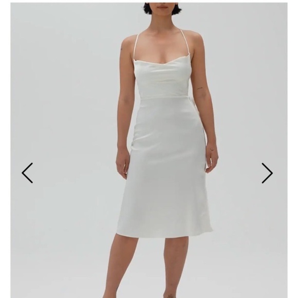 NEW WeWoreWhat Danielle Bernstein tie back midi dress